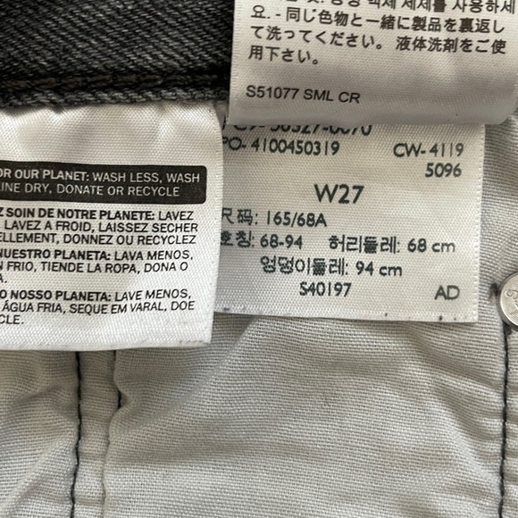 Levi 501 original short faded black grey wonen short size 27 denim cut off - Picture 5 of 8